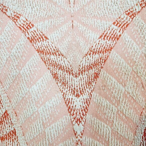 Ronny Kobo Tropez Blister Stitch Victoria Midi Textured Dress Coral Nude Combo M - Picture 9 of 13